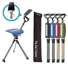 Portable Walking Stick Chair Series 2 PRO Ergonomic Handle Lightweight Folding Seat Stick Pole