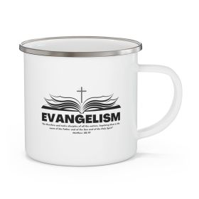 Enamel Camping Mug, Evangelism - Go Therefore And Make Disciples