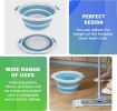 Collapsible Wash Basin 14.6" x 10.6" x 11"; Blue Silicone Collapsible Tub for Sink with Lid; Portable Dish Tub Basin; Compact Collapsible Sink Camping