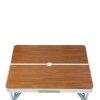 136*85.5*67cm 50kg Aluminum Alloy Table And Chair One Piece Camping One Piece Table And Chair Wood Grain Color