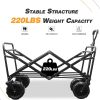 Collapsible Heavy Duty Beach Wagon Cart Outdoor Folding Utility Camping Garden Beach Cart with Universal Wheels Adjustable Handle Shopping (Snow Camou