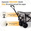 Collapsible Heavy Duty Beach Wagon Cart Outdoor Folding Utility Camping Garden Beach Cart with Universal Wheels Adjustable Handle Shopping (Snow Camou