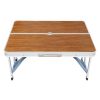 136*85.5*67cm 50kg Aluminum Alloy Table And Chair One Piece Camping One Piece Table And Chair Wood Grain Color