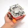 1pc Mini Windproof Foldable Square Gas Stove For Outdoor Camping; Hiking Accessory