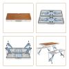 136*85.5*67cm 50kg Aluminum Alloy Table And Chair One Piece Camping One Piece Table And Chair Wood Grain Color