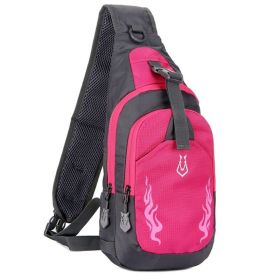 Chest Crossbody Bag Shoulder Bag for Men Travel Sports Gym (Color: Rose Red, Type: Sports Bag)