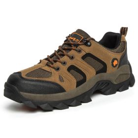 Professional High-quality All-season General Hiking Shoes Non-slip Wear-resistant Men Sneakers Breathable Casual Women Sneakers (Color: Orange, size: 42)