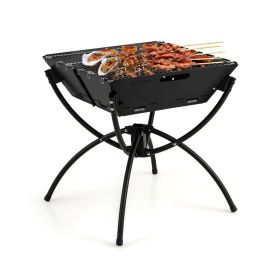 Outdoor Travel Portable 3-in-1 Camping Campfire Grill (Color: black, Type: Grill)