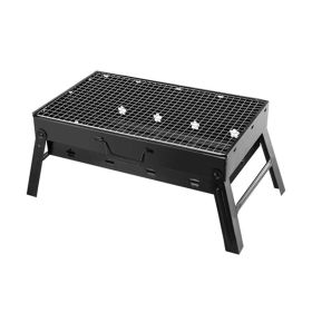 Outdoor Camping Picnics Garden Grilling Foldable Portable BBQ Grill (Color: Black A, Type: BBQ Grill)