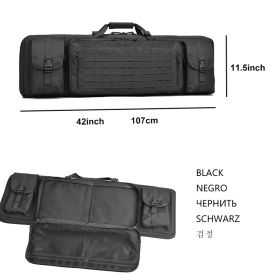 WINCENT Tactical Double Long Rifle Gun Case Bag Rifle Backpack Pistol Soft Firearm Carbine Case Available Length In 36" 42" 46" (Color: 42 inch BLACK)