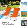 Portable Beach Chair Set of 2 with Headrest