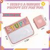 Chenille Letter Clear Bag Purse Multi-purpose Transparent Waterproof Stuff Makeup Tote Bag;  2 Pack Stuff Pouch Varsity Letter Cosmetic Bag;  Toiletry